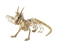 Athemeet Halloween Dragon Skeleton Plastic Lifelike Spooky Dragon Skeleton Scary Animal Bones Skull Ornament Halloween Decorations (37x25x14cm)