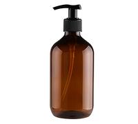 Athemeet Pump Bottle Dispenser Empty Plastic Refillable Lotion Soap Shampoo Bottles Dispenser Containers with Pump Multipurpose for Cosmetic Kitchen Bathroom-Brown (10oz / 300ml)
