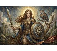 Athena 500 Piece Wooden Jigsaw Puzzle,Educational Toy,Adults & Kids 14+,Home Wall Decor Greek Mythology,Whimsical Challenge,Wood,Great Gifts,Stress Relief (52x38cm)