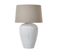Athena Aged Tall Linen Table Lamp (UK Plug) Hill Interiors Stone One Size