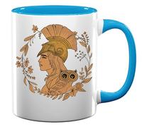 Athena Ancient Greece Art Goddess of Wisdom Ceramic Tea Coffee Mug Light Blue