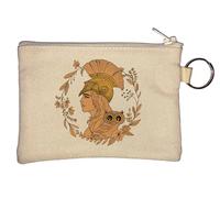 Athena Ancient Greece Art Goddess of Wisdom Key Chain Coin Purse Beige