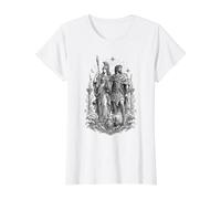 Athena and Odysseus Greek Mythology Warrior Goddess Artwork Value Graphic T-Shirt, Women, White, S