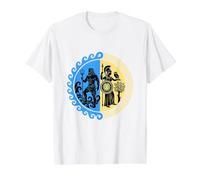 Athena and Poseidon Mythical Contest Protector of Athens Value Graphic T-Shirt, Men, White, L