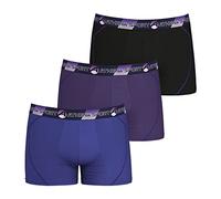 Athena - Athena Sport Training Dry Men's Boxer Shorts - Breathable Microfibre - Quick Drying - OEKO-TEX Standard 100 Label - Pack of 3, Indigo/Purple/Black, S
