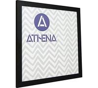 Athena Black Woodgrain Premium Wood Picture Frame - 60 x 60cm Square Frame with Clear Styrene Sheet & Wall Mounted Hook