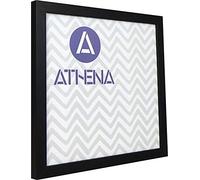 Athena Black Woodgrain Premium Wood Picture Frame - 60 x 60cm Square Frame with Clear Styrene Sheet & Wall Mounted Hook