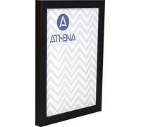 Athena Black Woodgrain Thin Block Premium Wood Picture Frame 12" x 8" - 12 x 8 Frame - Photo Frame - 12x8 Frame Black with Clear Styrene Sheet & Wall Mounted Hook - 8 x 12 Inches