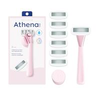 Athena Club Women's Razor Shave Kit, 1 Rose Razor Handle + 6 Blade Refills