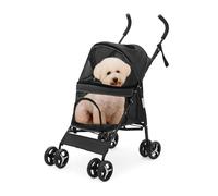 Athena Collection 4 Wheels Pet Stroller Dog Stroller for Medium Dogs 22 Lbs Puppy Stroller Cat Pet Cart Pet Gear Dog Stroller with Back Pocket, Sun Shade, Black