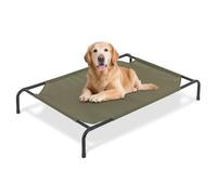 Athena Collection Outdoor Elevated Dog Bed, 49.5 Inches Raised Dog Cot Washable with Metal Frame Non-Slip Feet for Medium Large Size Dog, Green