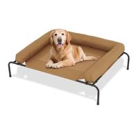 Athena Collection Outdoor Elevated Dog Bed with Removable Bolsters, 48 Inches Raised Dog Cot Washable with Metal Frame Non-Slip Feet for Medium Large Size Dog, Brown