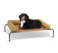 Athena Collection Outdoor Elevated Dog Bed with Removable Bolsters, 55 Inches Raised Dog Cot Washable with Metal Frame Non-Slip Feet for Large Size Dog, Brown