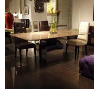 Athena Dining Table - Thin - Marble with Steel Pedestal Base - Variation Available