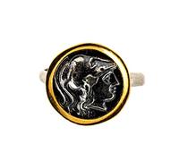 Athena Goddess of Wisdom Adjustable Ring 925 Silver Sterling Ancient Greek Coin Replica