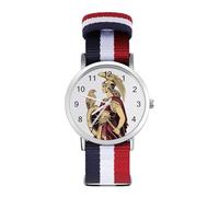 Athena Goddess of Wisdom Custom Quartz Watches Arabic Numerals Wrist Watch with Adjustable Strap for Men Women