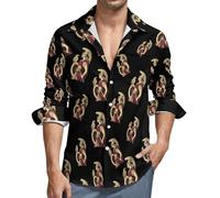 Athena Goddess of Wisdom Men's Long Sleeve Button Down Shirts Casual Regular Fit Shirt with Pocket