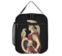Athena Goddess of Wisdom Printed Insulated Lunch Box Portable Lunch Bag with Detachable Handle for Travel Work Picnic