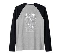 Athena Goddess Rock Frontwoman Olympus Rock and Roll BACK Raglan Baseball Tee
