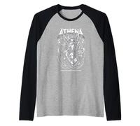 Athena Goddess Rock Frontwoman Olympus Rock and Roll Raglan Baseball Tee