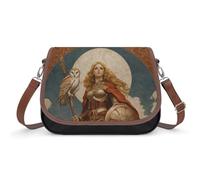 Athena Goddess Trendy Shoulder Bag for Women Leather Crossbody Handbags with Wide Strap Lightweight Purse