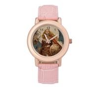 Athena Goddess Women's Easy Read Watches Flexible Three Hand Round Case Quartz Watch for Small Wrists