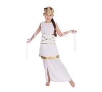 White & Gold Girls Grecian Costume Set (Medium) - Stunning Design, Perfect for Parties, Halloween Events, School Events, & Theatre Performances Halloween Halloween