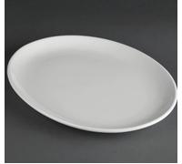 Athena Hotelware Oval Coupe Plates White Porcelain 305 x 241mm 12 x 9 1/2" 6 pc