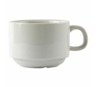 Olympia Athena Stacking Cups 200 ml / 7 oz (Pack of 24), White Porcelain, Teacups and Coffee Cups, Catering Equipment, Chip Resistant, Fits Saucer CC202, Microwave / Dishwasher Safe, CC200