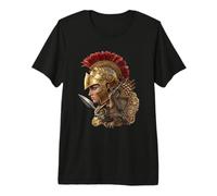 Athena in Armor and Her Owl Greek Mythology Fantasy Premium T-Shirt