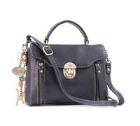 Catwalk Collection Handbags - Women's Leather Cross Body Bag - Medium Top Handle Bag - Adjustable Detachable Shoulder Strap - Athena - Black