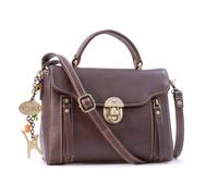 Athena Leather Top Handle Bag With Detachable Crossbody Strap Catwalk Collection Handbags Brown Medium