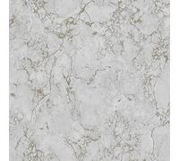 Athena Marble Effect Wallpaper Plain Glitter Metallic Grey Gold