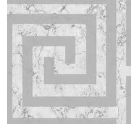 Athena Marble Wallpaper Debona Greek Key Glitter Metallic White Gold Silver | 10m x 0.53m Roll | Code 4020
