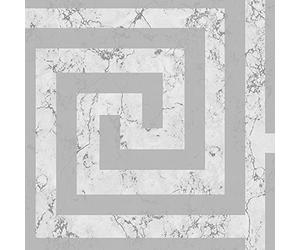 Athena Marble Wallpaper Greek Key Glitter Metallic White Gold Silver