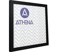 Athena Matt Black Thin Block Premium Wood Picture Frame 50 x 50cm- 50 x 50 cm Square Frame - Photo Frame - 50x50 Frame Matt Black with Clear Styrene Sheet & Wall Mounted Hook - 50 x 50 cm