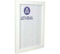 Athena Matt White Block Premium Wood Picture Frame 35 x 50cm - 35 x 50 cm Frame - Photo Frame - 35x50 Frame Matt White with Clear Styrene Sheet & Wall Mounted Hook - 50 x 35 cm