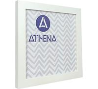 Athena Matt White Block Premium Wood Picture Frame - 40 x 40cm Square Frame - Photo Frame with Clear Styrene Sheet & Wall Mounted Hook