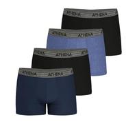 Athena Men's Basic Coton Ld40 Boxer Shorts, Blue/Black/China Blue/Black, 3XL (Pack of 4)