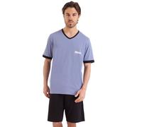 Athena Men's Construction Pajama Set, Mauve Gray/Black Bottoms, L