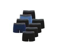 Athena Men's Promo Basic Coton Boxer Shorts, Multicolour (Noir/Noir/Noir/Noir/Bleu/Noir/Bleu Chiné/Noir 9050), Small (Size: 2) (Pack of 8)