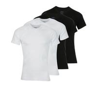 Athena Men's Promo Tea Shirt Coton Organic Vest (Pack of 4), Multicoloured (Blanc/Blanc/Noir/Noir 9050), M