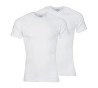 Athena Men's 2 V-Neck T-Shirts - 100% Organic Cotton - Oeko-tex and GOTS Labels - Hypoallergenic Body Jerseys, Short Sleeves, White (White), L (Pack of 2)