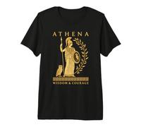 Athena Owl Spear Olive Branch Wisdom Greek Mythology Art Premium T-Shirt