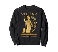 Athena Owl Spear Olive Branch Wisdom Greek Mythology Art Sweatshirt