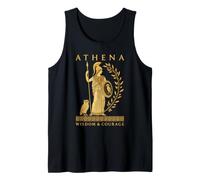 Athena Owl Spear Olive Branch Wisdom Greek Mythology Art Tank Top