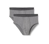 ATHENA - Pack of 2 Men's Basic Briefs - 100% Organic Cotton - Open Cut, Ergonomic, Comfort and Support - Oeko-TEX Standard 100 Label, Heather Grey/Heather Grey Belt, 3XL