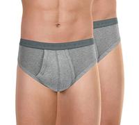 Athena - Pack of 2 Men's Basic Briefs - 100% Organic Cotton - Open Cut, Ergonomic, Comfort and Support - OEKO-TEX® Standard 100 Label, Heather Grey/Heather Grey Belt, XXL