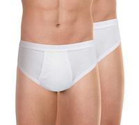 Athena - Pack of 2 Men's Basic Briefs - 100% Organic Cotton - Open Cut, Ergonomic, Comfort and Support - OEKO-TEX® Standard 100 Label, White/White - White Belt, 4XL