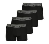 Athena Pack of 4 Men's Ecopack Boxer Shorts Front Lining, black (Black), XXL